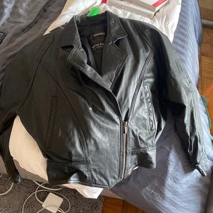 Wilsons Leather Vintage 80s Black Leather Thinsulate Cropped Moto Jacket Size M